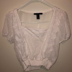 White crop blouse forever 21